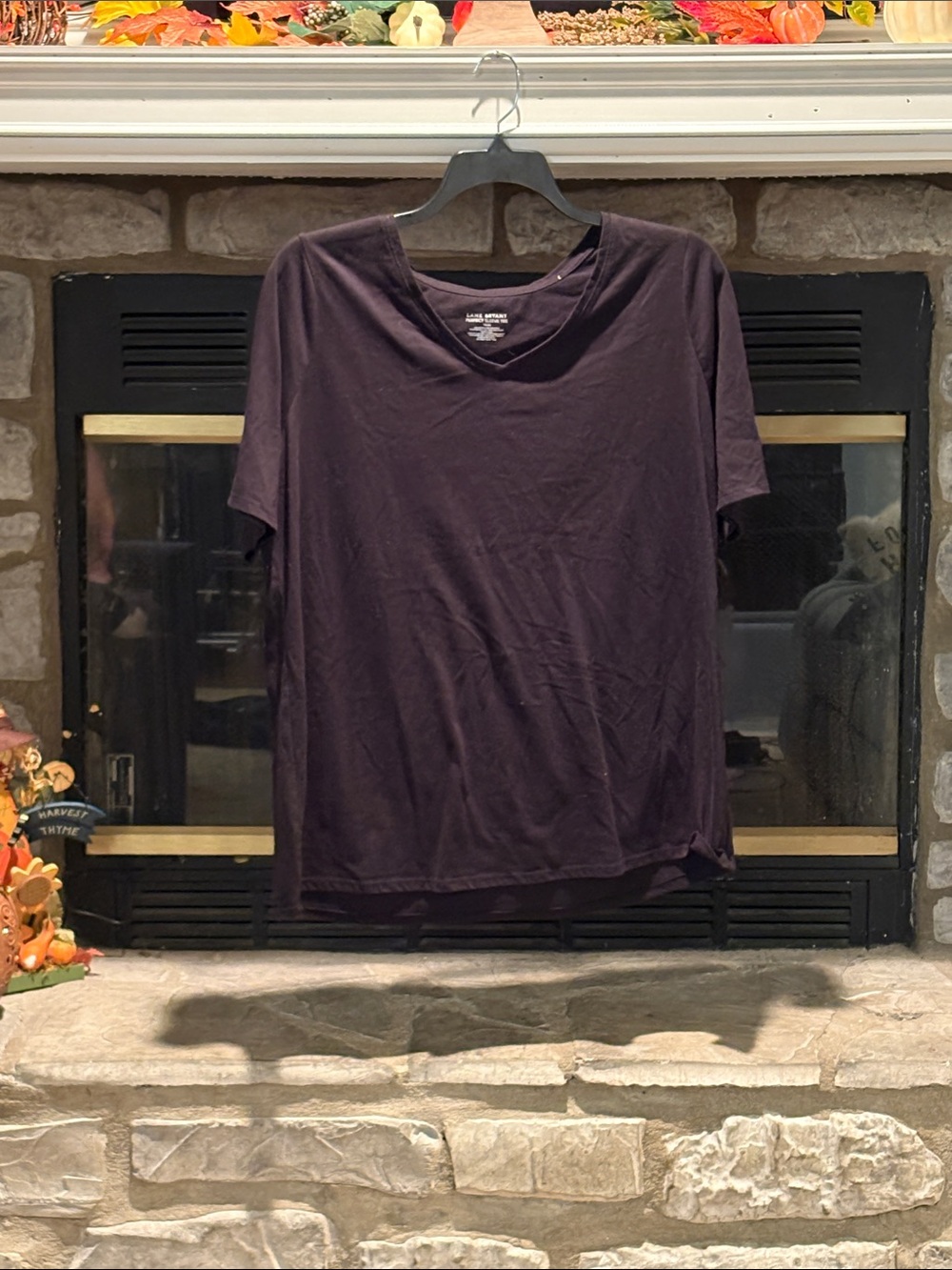 Lane Bryant Short Sleeve V-Neck Tee in Deep Black